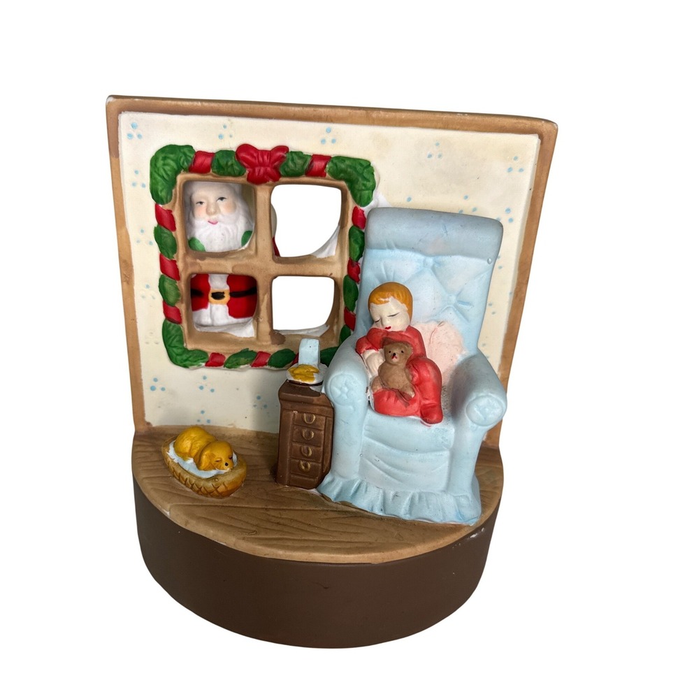 Vintage House of Lloyd 1988 Christmas Ceramic‎ Figurine Santa Peeking in Window
